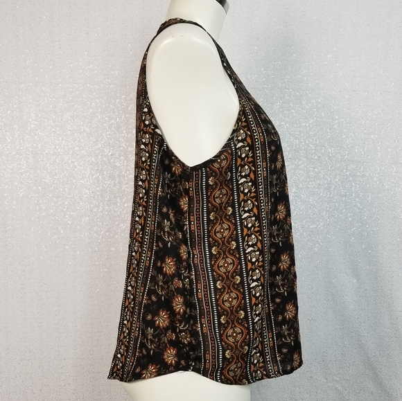 Ambiance Boho 3/4 Zipper Front Flowy Blouse sz L - Picture 2 of 7